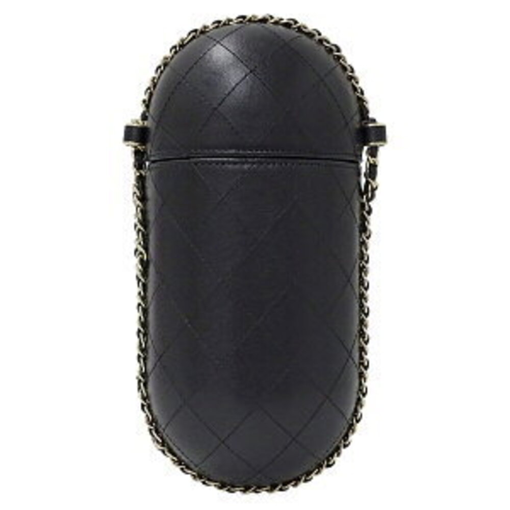 Chanel Bag Matelasse Pouch Strap Chain Black Lambskin Shoulder